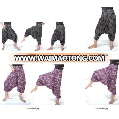 Byjoyja Thailand Women Alladin Hippie Boho Harem Hmong cotton Ginnie Yoga Baggy Fisherman Pants