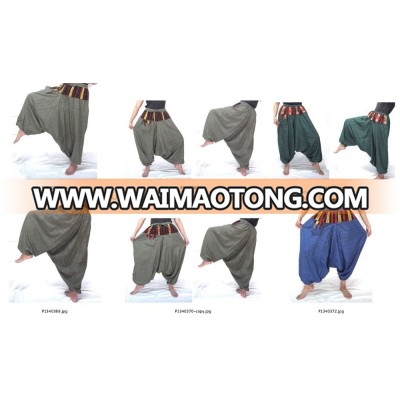 Thailand cotton unisex Alladin Hippie Boho Harem Hmong harem Ginnie Yoga Baggy Fisherman Pants