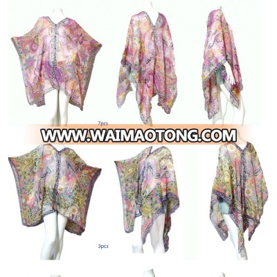 Boho CHIFFON butterfly kimono kaftan shirt pareo shawl scarf beach cover up chic buttons